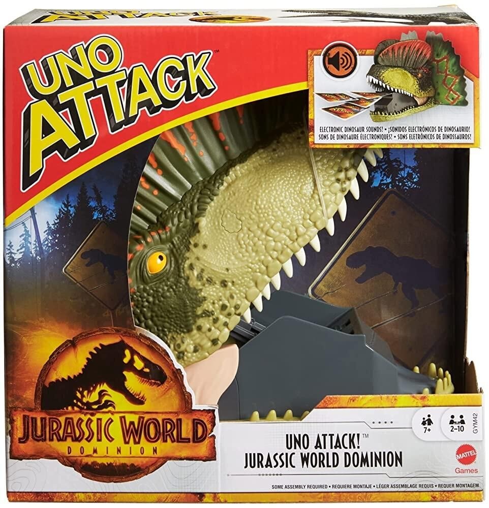 [해외] Mattel Games UNO Attack 메가 히트 카드 게임 랜덤 액션 런처 포함 조명 사운드 112장 청소년 성인 나이트 선물 7 [호환]