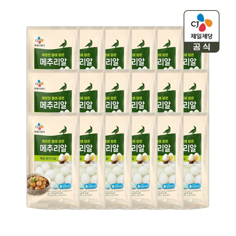 CJ제일제당 CJ 깐메추리알 270g x18개