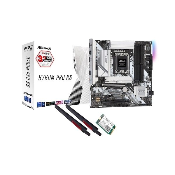 ASRock B760M Pro RS D5 + WiFi7 모듈 패키지 디앤디컴