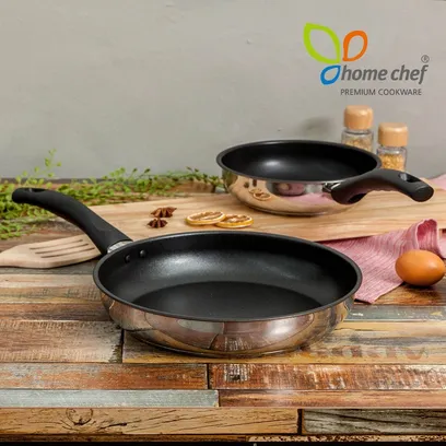[홈셰프]IH인덕션 3중 스텐레스 후라이팬2종세트(20cm+28cm)