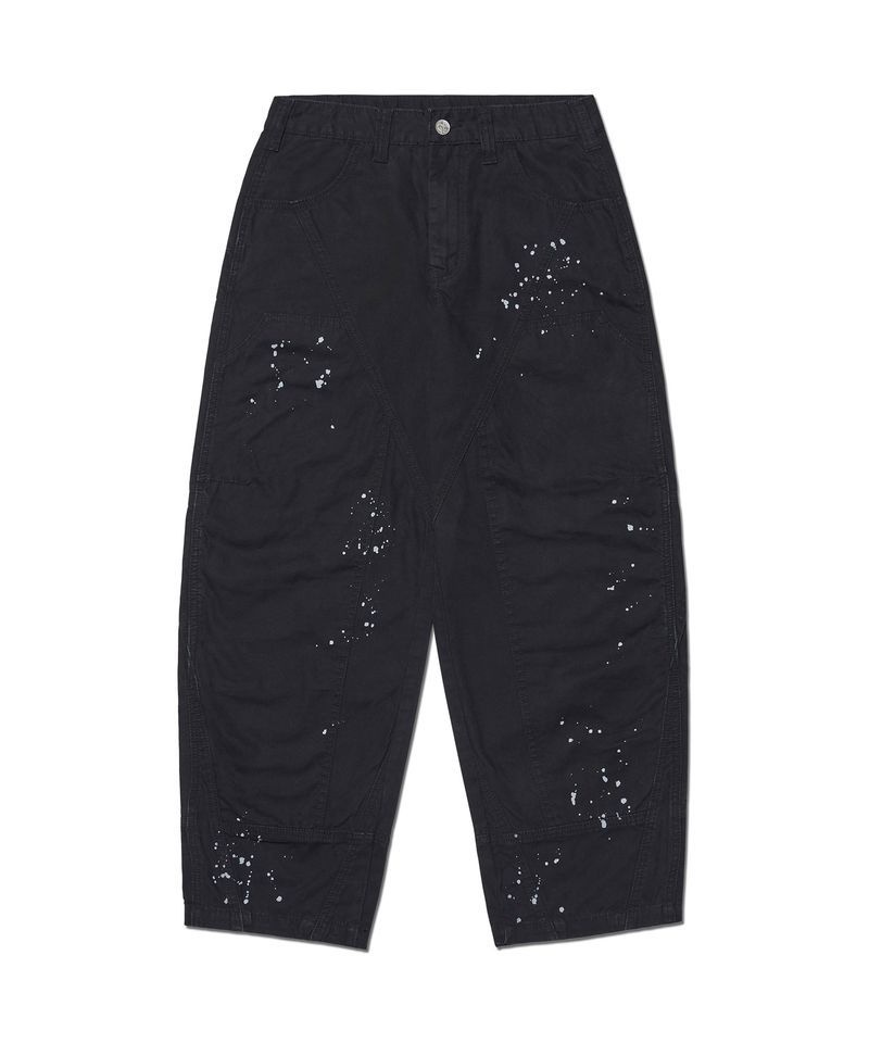 노매뉴얼 4월 27일 배송 PAINTED DOUBLE KNEE 팬츠 - WASHED 블랙