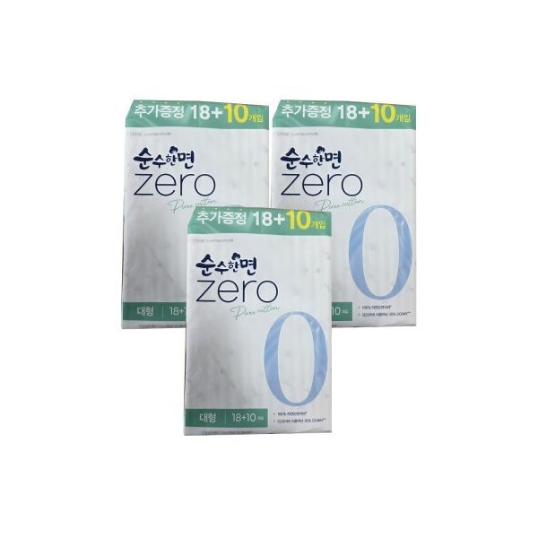 순수한면 제로 생리대 대형 28매 x 3팩 84매