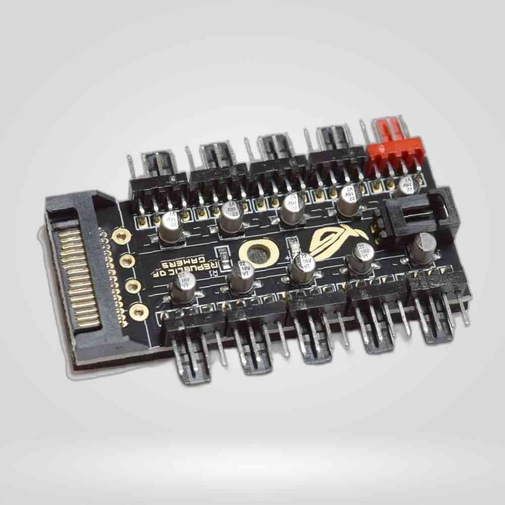 티테크놀로지 T-PWM-SATA10F 쿨러 PWM 10분배 팬허브 pwm분배기 PWM허브 4P 팬허브