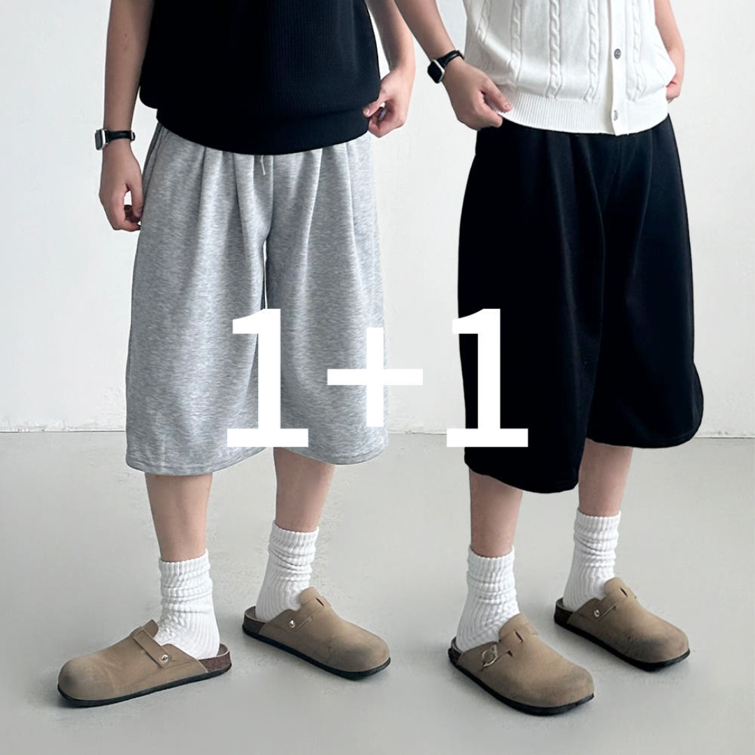 [롯데온] 남녀공용 투턱 버뮤다팬츠 6부 와이드반바지 1+1 (22,910원/무료)