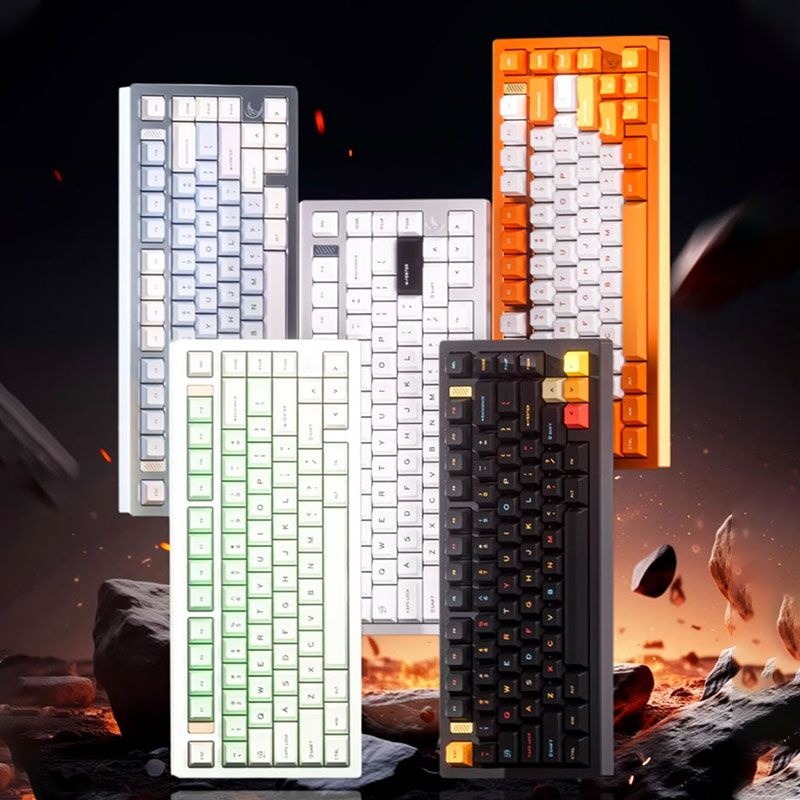 VTER & FEKERC75 알루미늄 아노다이징 CNC 3모드 무선 블루투스 게이밍/오피스 75 배열 기계식 키보드