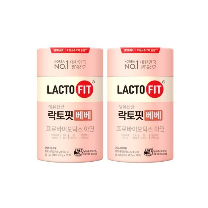 종근당건강 락토핏 베베 60포 2개 아기 유산균 모유 유래 신생아