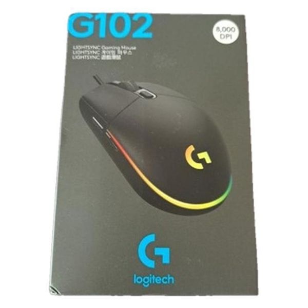 로지텍 G102IC LIGHTSYNC 2세대 유선 게이밍 마우스 블랙 벌크 박스X