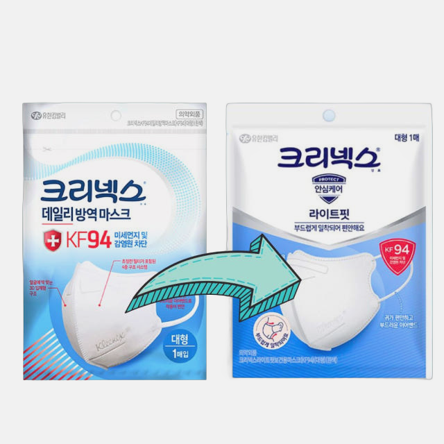 크리넥스 데일리 방역 마스크 KF94 입체형 새부리형 10매 방역용
