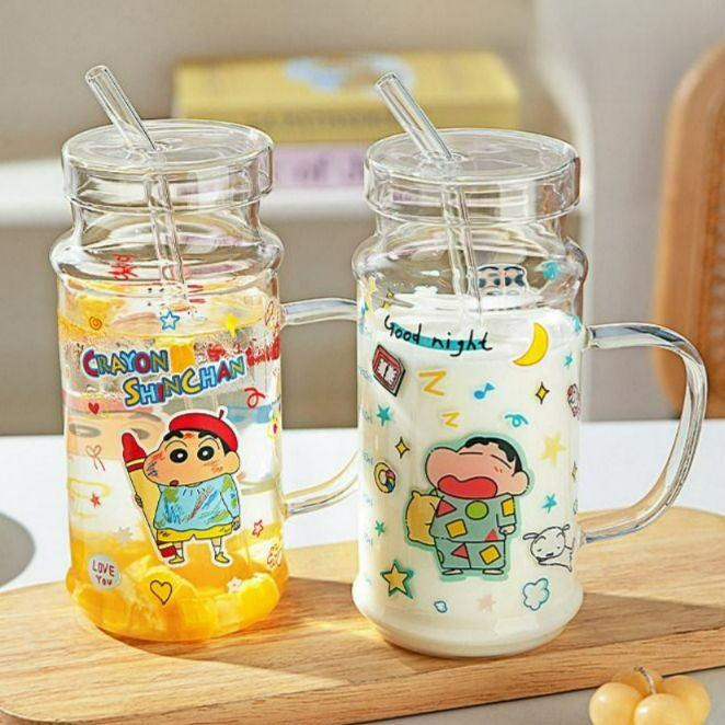 [해외] [그루비마켓] 공식 짱구 대용량 유리컵 1000ml