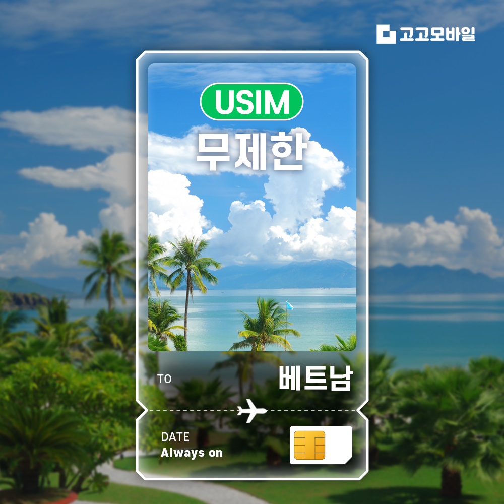 베트남 유심 칩 USIM 데이터 무제한 다낭 하노이 호찌민 베트남 전지역 매일 500MB 1GB 2GB 5GB