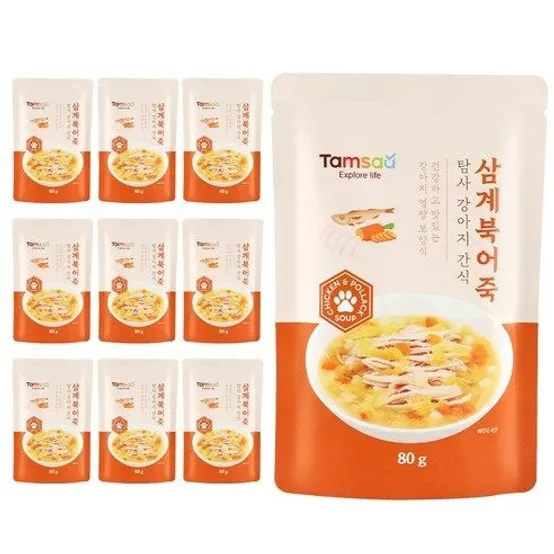 탐사 강아지 보양간식 삼계북어죽  80g  10개