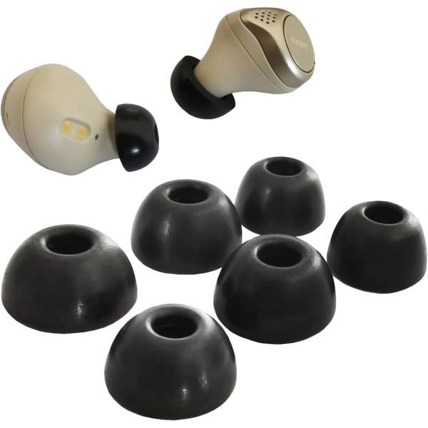 [해외] Jabra Elite 75t/65t/Active/7 Pro/Elite용 폼 이어팁 3개 Active 이어버드 교체용 메모리 팁, 충전 케이스에 쏙, 블랙 LMS