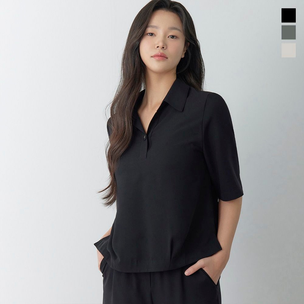 [지센] (3컬러) 커버핏 블루종 블라우스 LOWSQ301