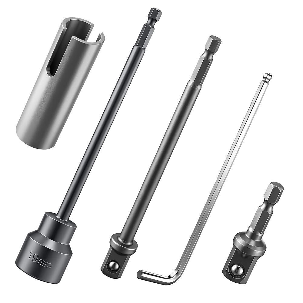 [해외] Dreyoo 트레일러 잭 드릴 어댑터 트에는 1.9cm3/4인치 육각 드라이브 시저 2개의 비트가 있는 0.6cm2/3인치 T 슬롯 RV 스