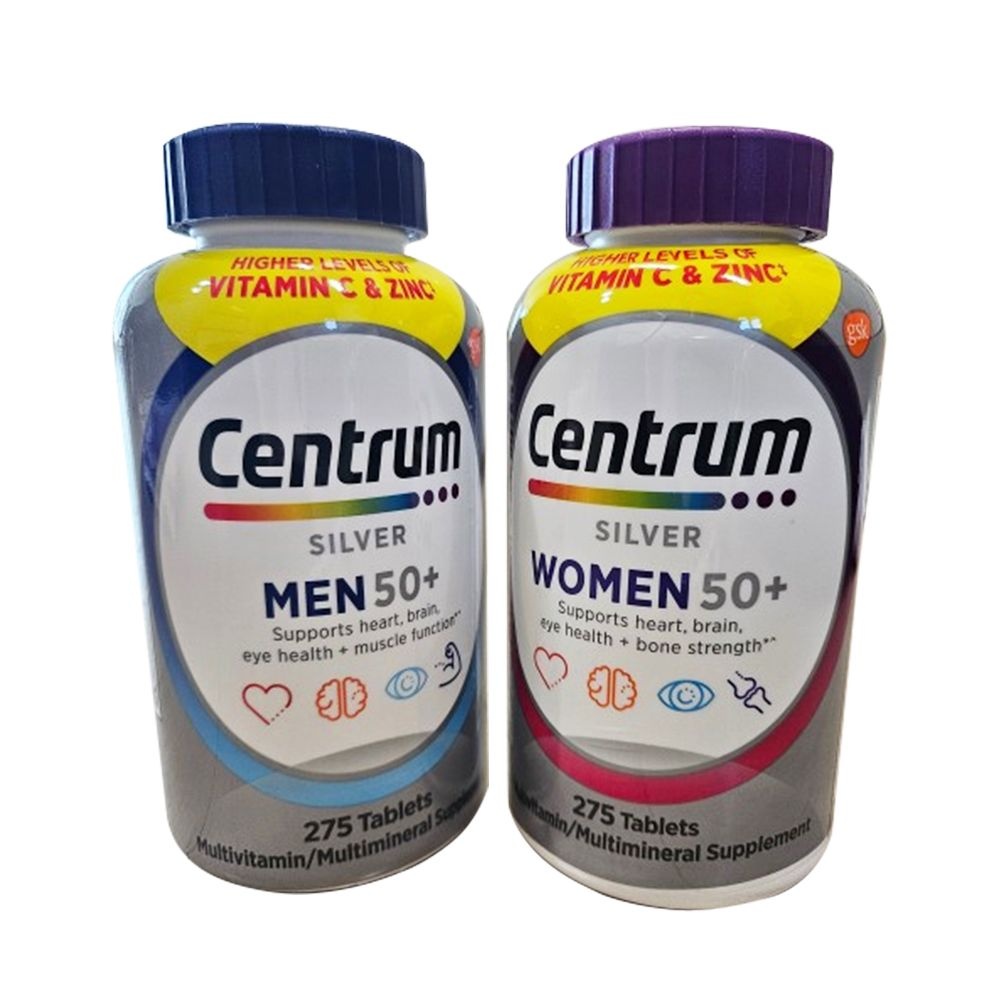 [롯데온] centrum 센트룸 실버 50+ 멀티비타민 275정 남여 세트 (58,870원/무료)