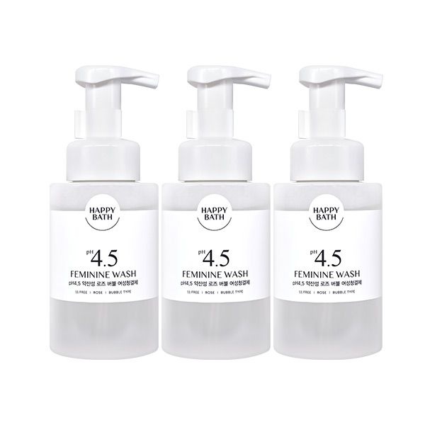 [오늘출발] 해피바스 PH4.5 약산성 로즈 버블 여성청결제 300ml 3개팩