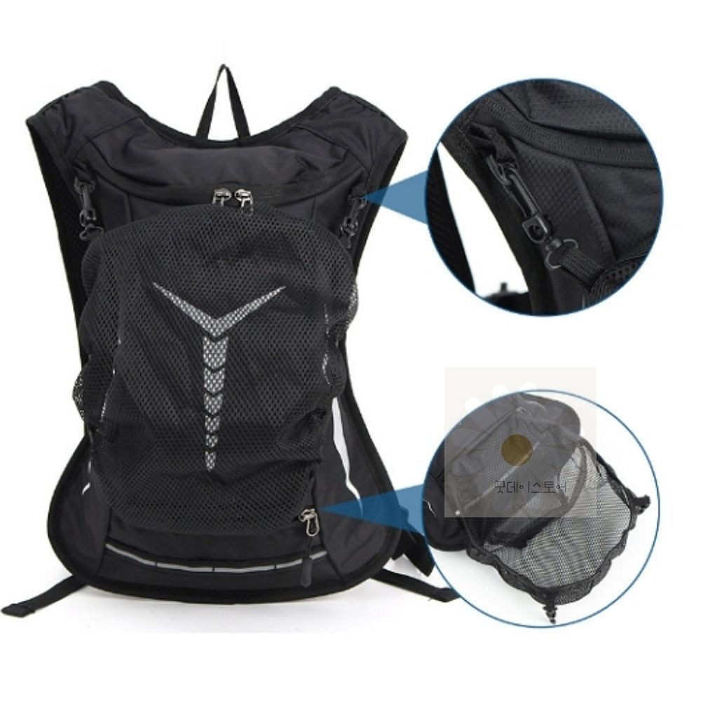 [오늘출발] 굿데이 10L 초경량 자전거 멀티 백팩(블랙) 스포츠가방 라이딩 러닝