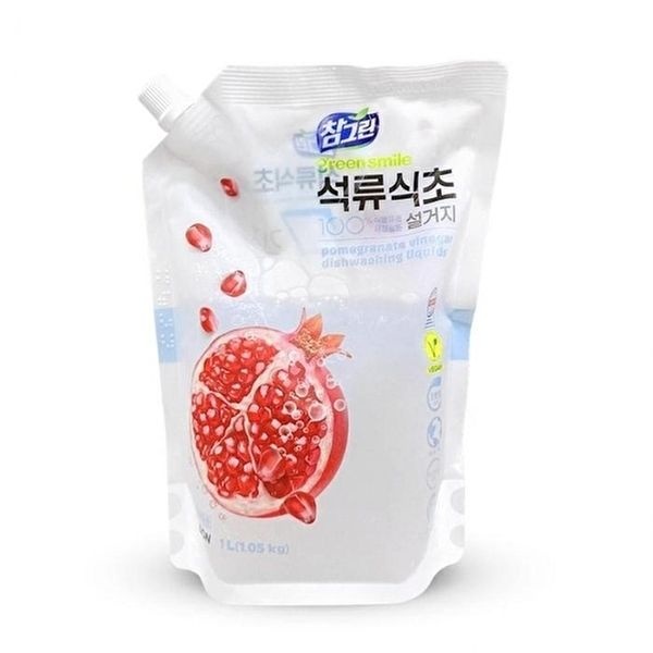 [셀러허브 생활리빙]LION 참그린 석류 식초 설거지 주방세제 리필 1L (45269772)