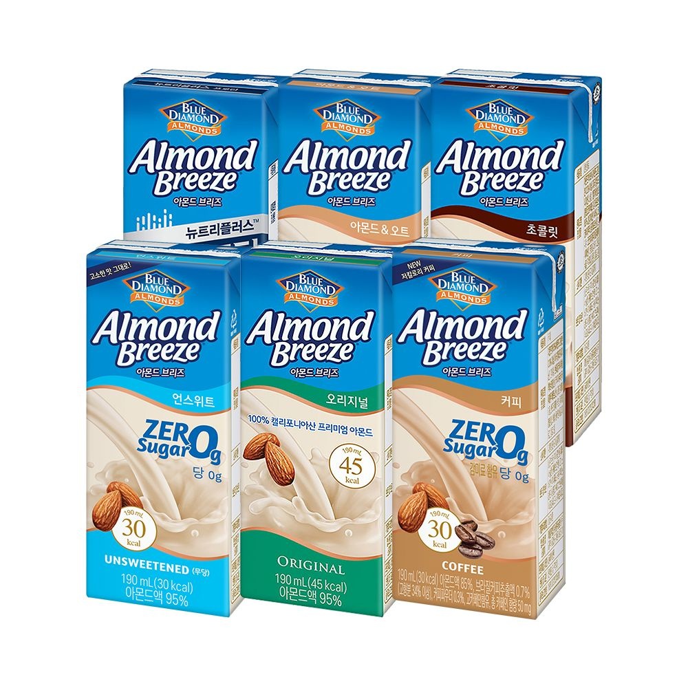 [롯데온] 아몬드브리즈 5종 오리지널/언스위트/프로틴 190ml 24개입(12,690원 /무료)