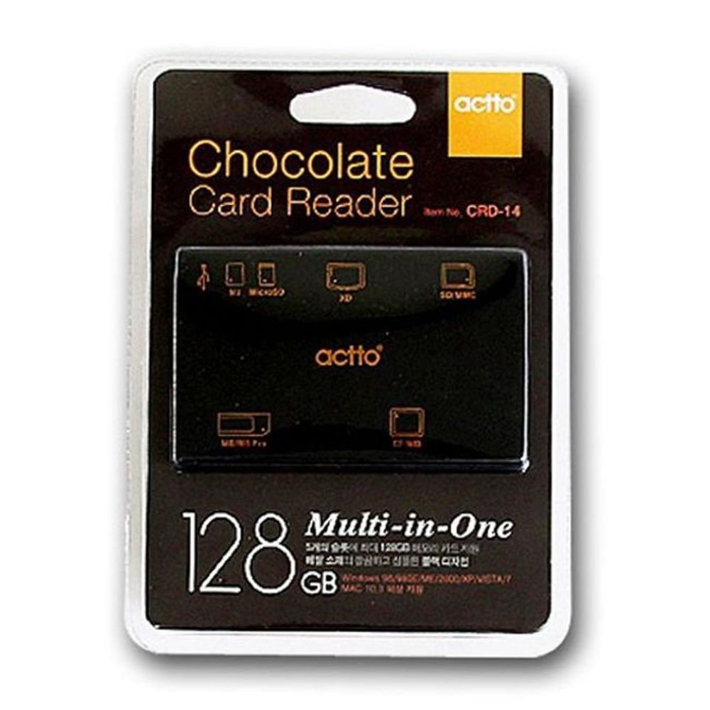 actto 엑토 초콜릿 카드 리더기 CRD14 PP 스마트 디지털용품
