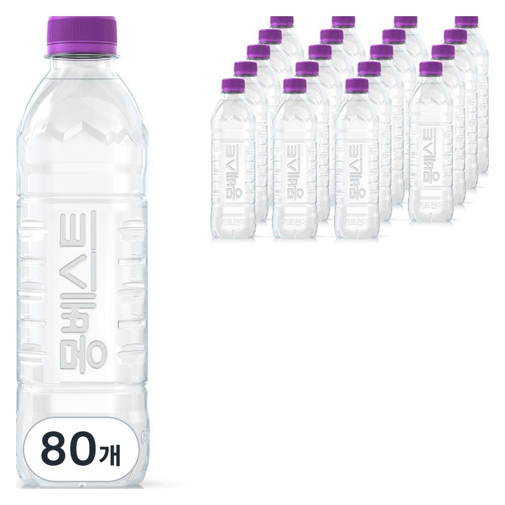 몽베스트 위드어스 무라벨 생수, 500ml, 80개