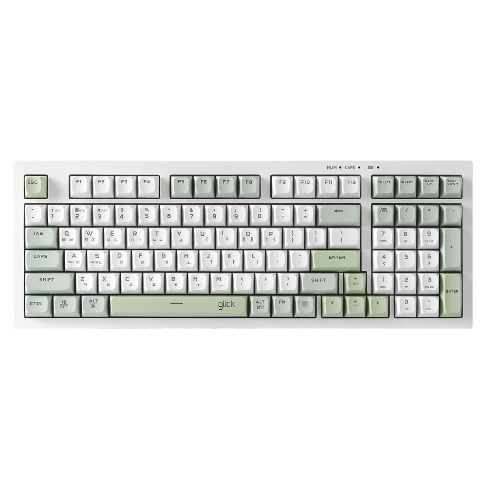 지클릭커 오피스프로 WK50 사일런스 M RGB 풀윤활 무소음 방수 무선 블루투스 키보드 98키 Greenwich RC1