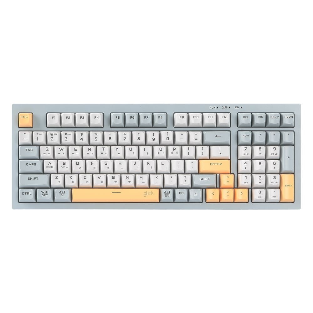 지클릭커 오피스프로 WK50 사일런스 M RGB 풀윤활 무소음 방수 무선 블루투스 키보드 98키 Navy Blue RC1