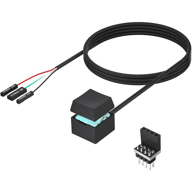 컴퓨터전원버튼 PC 본체 외부 파워 스위치 기계식 키캡 메인보드 시작 컴퓨터 켜기끄기 버튼 연장 케이블 전원