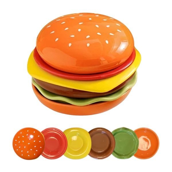 보드겜 햄버거 접시 세트 소스 접시 플레이트 6p 세트 B1648