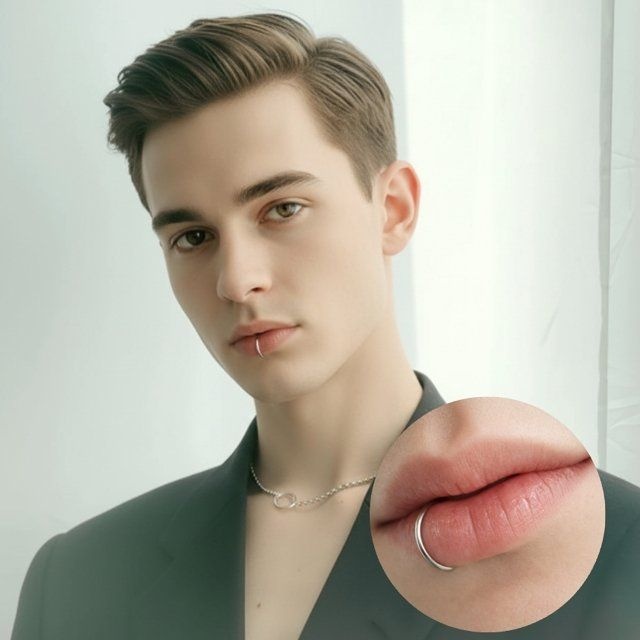 페이크 입술 피어싱 뚫지 않는 가짜 입찌 입술찌 립커프 남자 여자