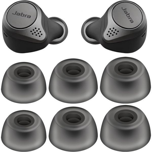 [해외] Jabra Elite 75t/65t/Active/7 Pro/Elite 3/Elite 4 이어버드와 호환되는 교체용 이어팁, 실리콘 이어버드 버드 커버 세트