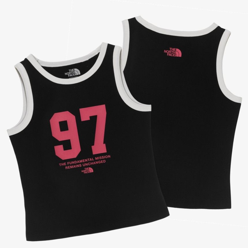 [매장판] 노스페이스 화이트라벨 슬리브리스 여성 티셔츠 링거 데일리 나시티 블랙 NT7V