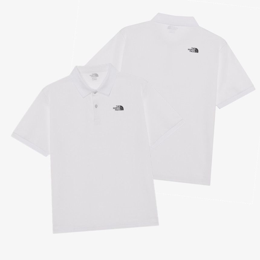 [매장판] 노스페이스 화이트라벨 반팔티 폴로 남녀공용 베이든 데일리 티셔츠 화이트 NT7P