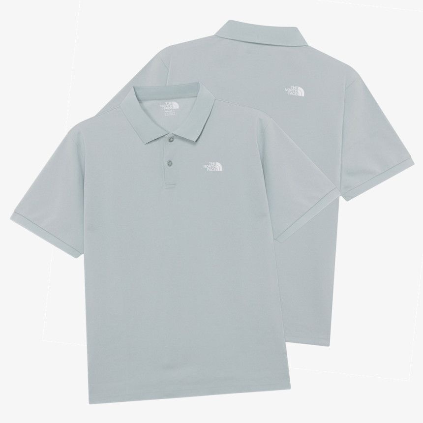 [매장판] 노스페이스 화이트라벨 반팔티 데일리 남녀공용 베이든 폴로 티셔츠 쿨 그레이 NT7P