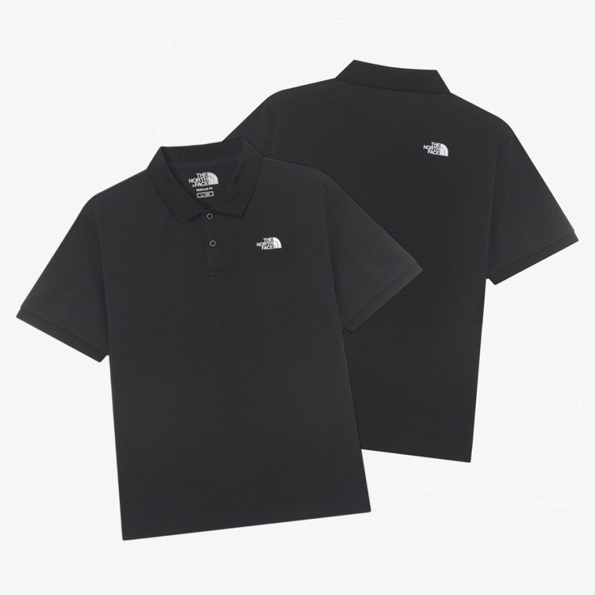 [매장판] 노스페이스 화이트라벨 반팔티 베이든 남녀공용 데일리 폴로 티셔츠 블랙 NT7P
