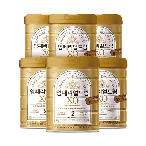 남양 [하프클럽]임페리얼드림XO 골드 2단계 800g 6캔 (6개월이후부터 첫돌까지)