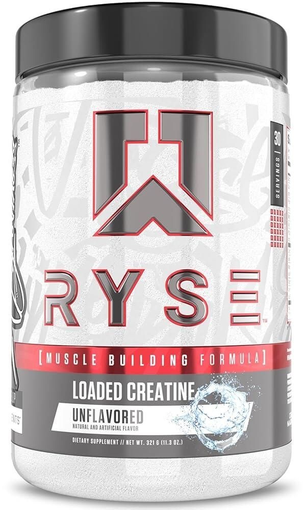 [해외] RYSE 남성 및 여성용 크레아틴 - 무향 - 3가지 형태의 전해질, 베타인 무수 및 피크 ATP가 함유된 근육 형성 포뮬러 -
