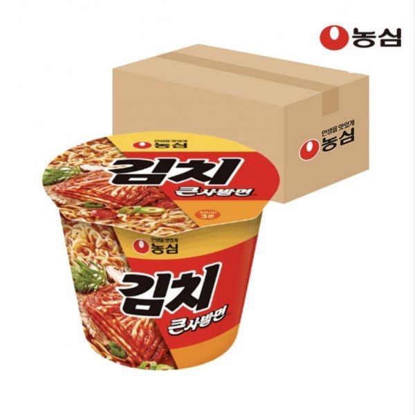 농심 김치 큰사발 컵라면 112g 16개 한박스 큰컵 국민라면 캠핑 비상식량