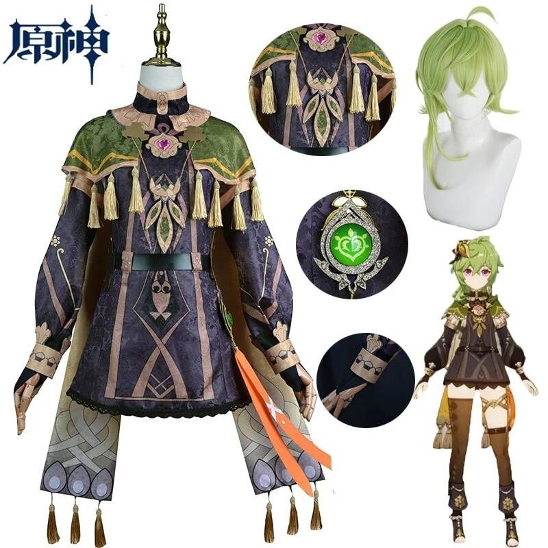 [해외] 할로윈 코스튬 코스프레 이벤트 옷 섹시 의상 만화 게임 콜리 원신 임팩트 드레스 가발 액세서리 풀 세트 남녀공