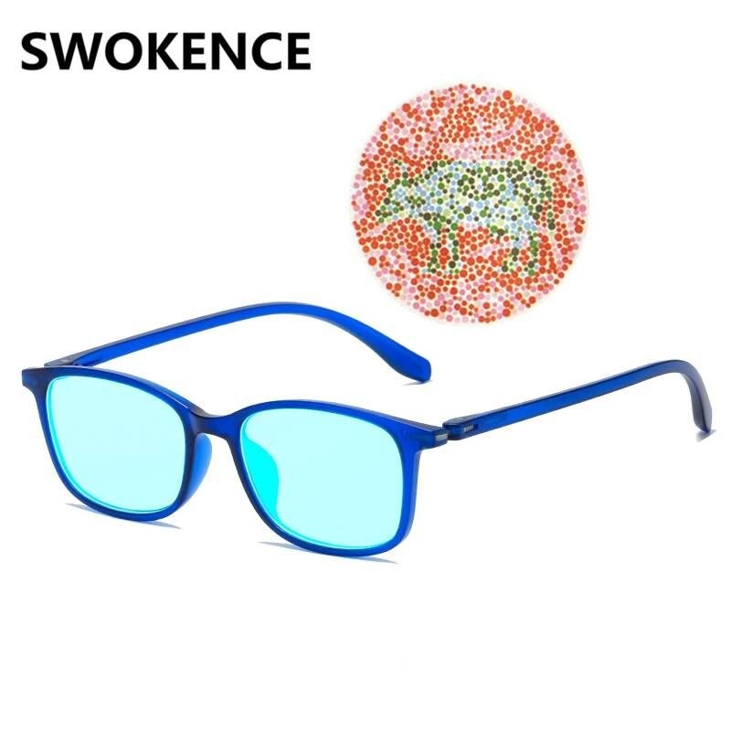 [해외] 투명 뿔테 안경테 패션 안경 레드 그린 색맹 여성 남성 교정 tr90 프레임 드라이버 달토니즘 f571