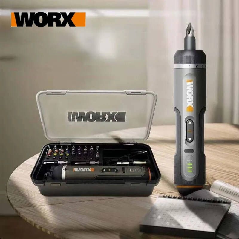 [해외] 전동드라이버 Worx 4V 전기 스크루 드라이버 세트 WX242 스마트 무선 USB 충전식 핸들 30 비트 전동 공구