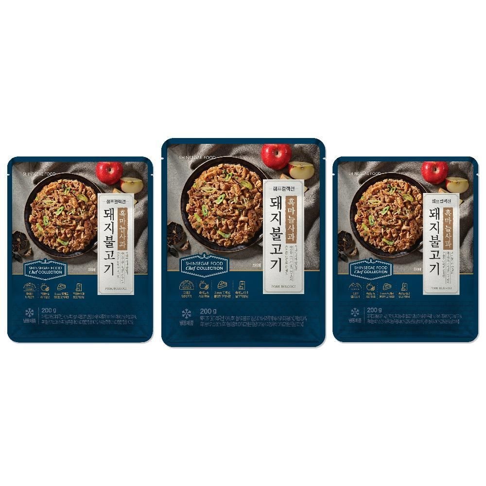 쉐프컬렉션 흑마늘사과돼지불고기 200g x 6팩 불백 주물럭 두루치기 밀키트 반찬 안주