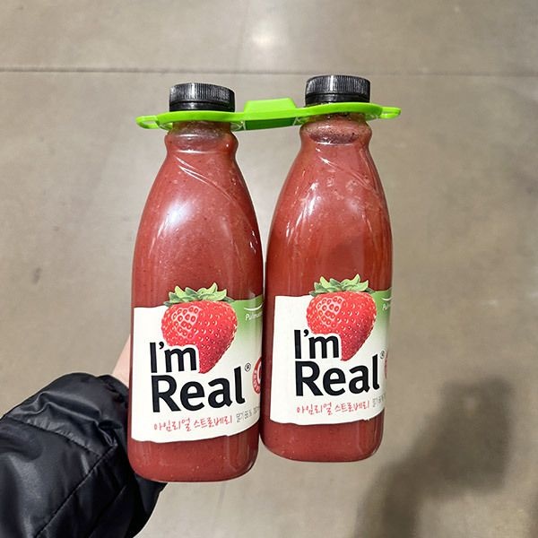 풀무원녹즙 아임리얼 딸기주스 700ml x 2개입 아이스박스포장