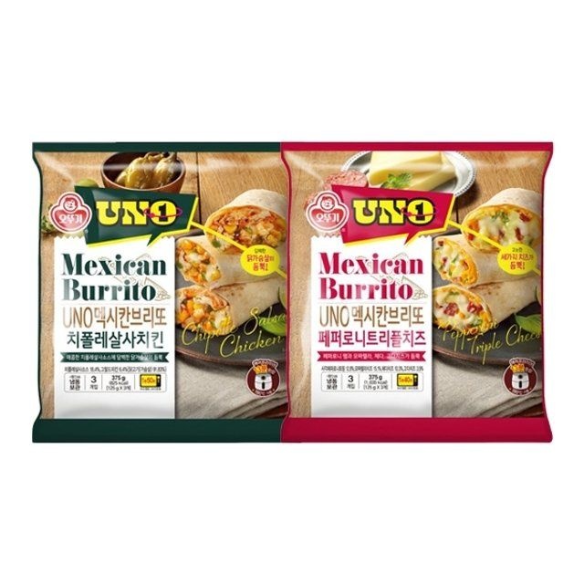 오뚜기 UNO 멕시칸 브리또 페퍼로니(125g x3) + 살사치킨(125g x3)