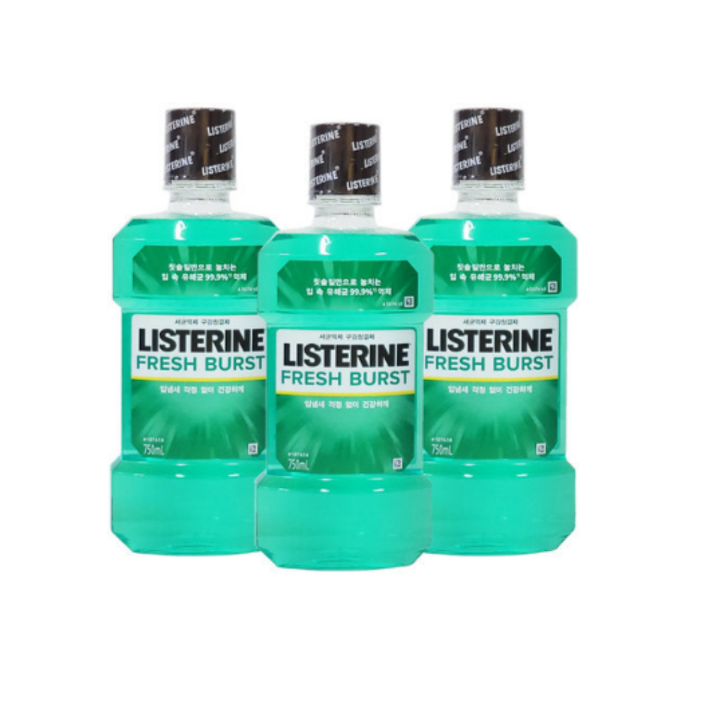리스테린 후레쉬 버스트 가글 구강청결제 750ml x3개
