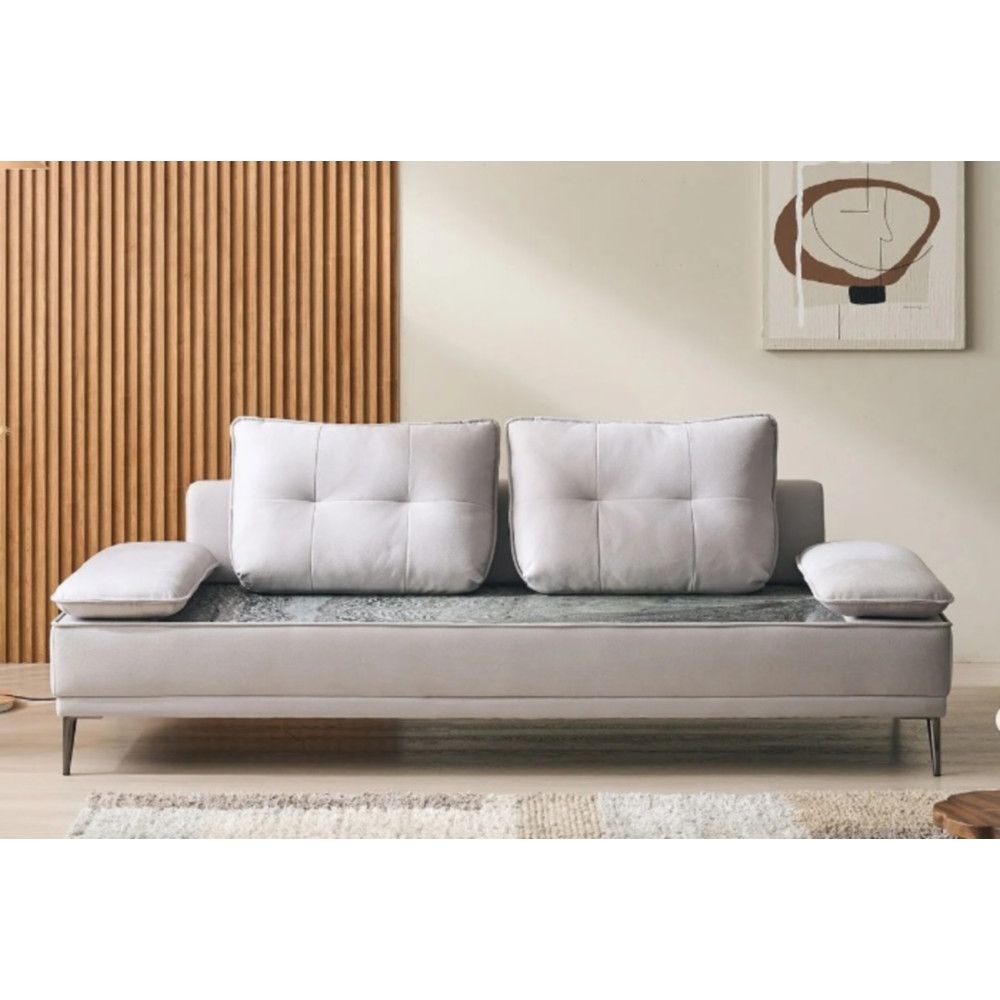 SOL 협력사 부모님댁 선물 온열기능 럭셔리 취옥석 패브릭 3인 돌소파(218cm) 1인용