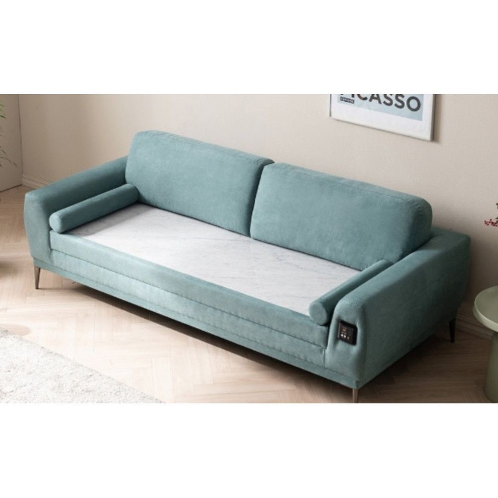 SOL 협력사 (온열기능)이태리 비앙코카라라 럭셔리 패브릭 돌소파(220cm) 1인용 단단한