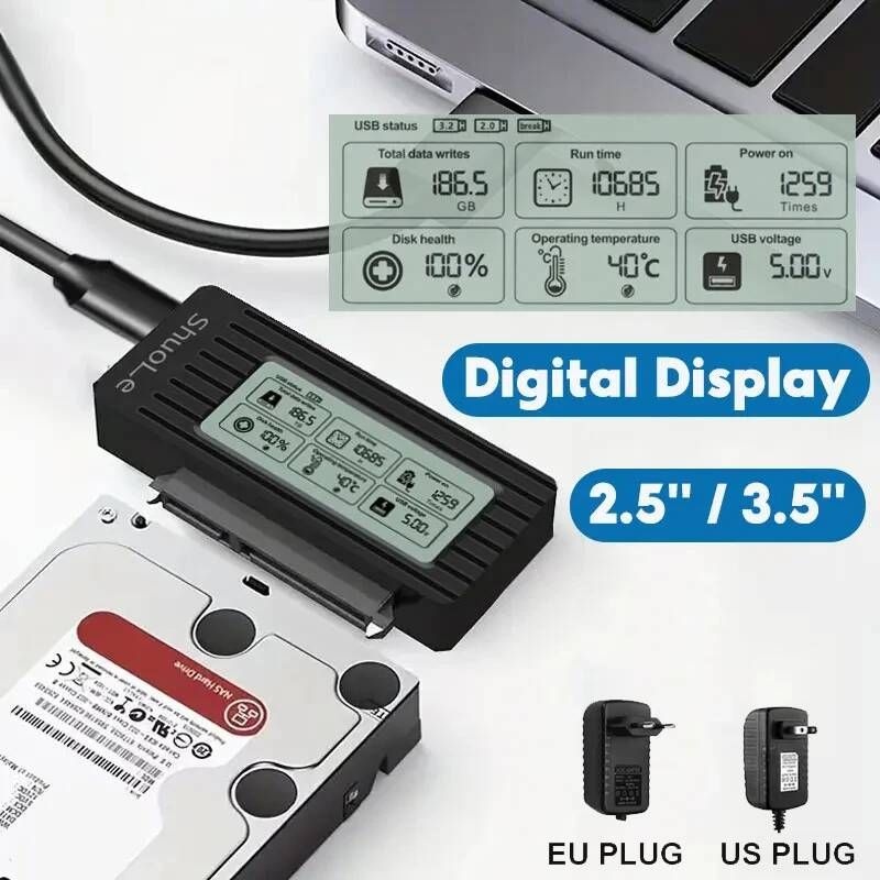 Kebidu [해외] 외장하드케이블 연결선 노트북 PC USB 32 30 to SATA 변환기 25인치 SSD HDD 하드 드 외장 어댑터 Sata III 케이블 Converter 25