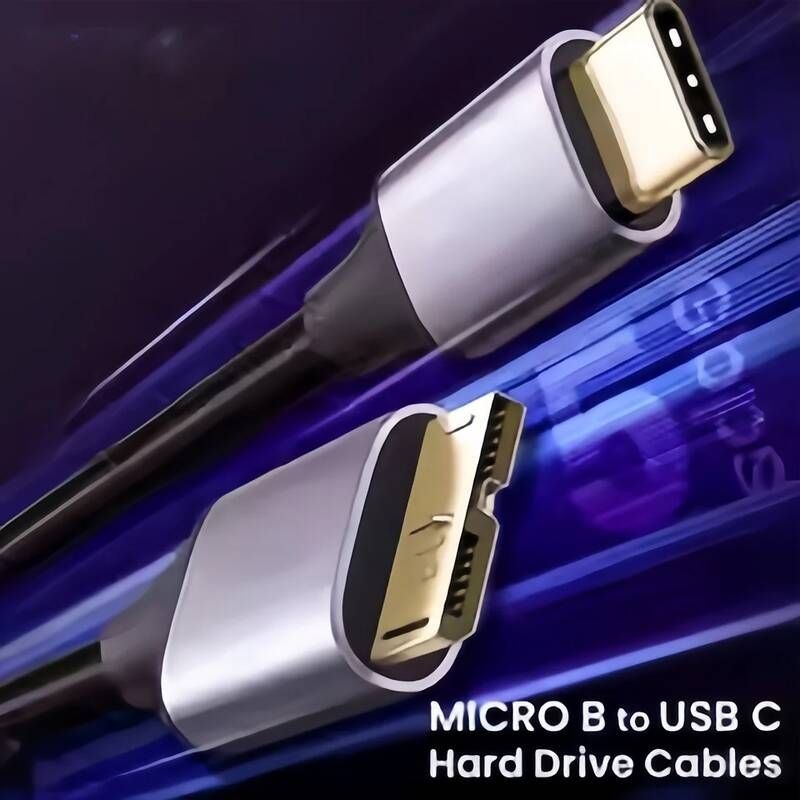 UnKnown [해외] 외장하드케이블 연결선 USB C - 마이크로 B 케이블 305Gbps 남성 여성외장 하드 드SSDToshiba 도시바WDSeagateMacBook노트북