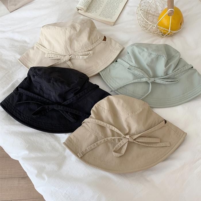 [큰손할인] 러블리 끈 벙거지 버킷햇 귀여운 캐주얼 캠핑 여름 사파리모자 등산 여성 리본 모자 낚시